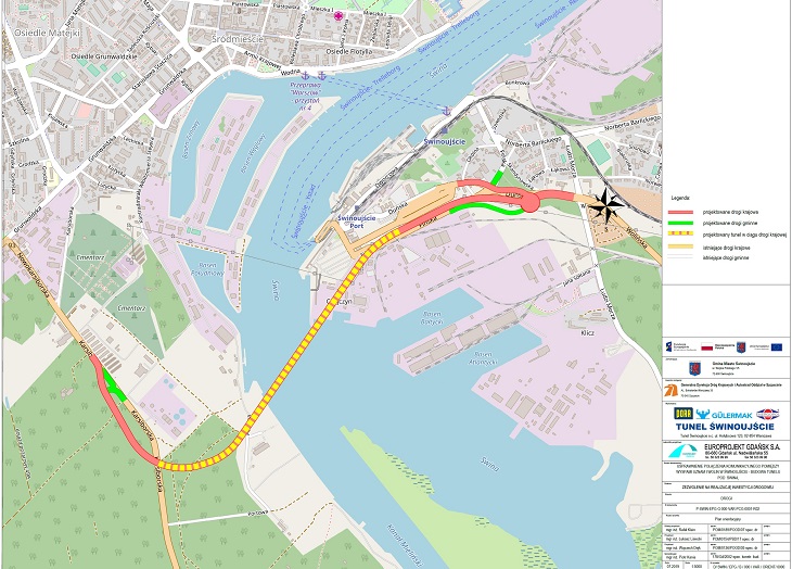 Tunel w Świnoujściu – plan orientacyjny. Źródło: GDDKiA